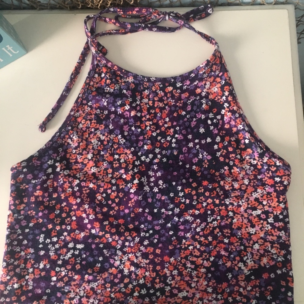 3 for 15! Floral Aeropostale halter crop top
